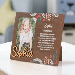 History & Heraldry Pre-Personalised Picture Frame With Child's Name And Meaning - Sophia - For 8.5 X 11Cm Photo - Over 90 Titles Available - thumbnail 2