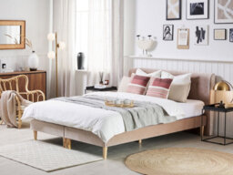Beliani Divan Bed Velvet Marquise 180 X 200 Cm (Eu Super King) Beige - thumbnail 2