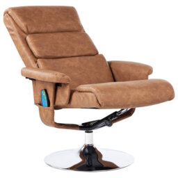 Beliani Massage Chair Legend With Footstool Faux Leather Brown - thumbnail 5