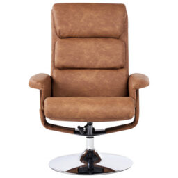 Beliani Massage Chair Legend With Footstool Faux Leather Brown - thumbnail 6