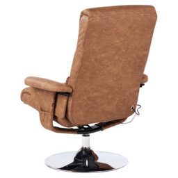 Beliani Massage Chair Legend With Footstool Faux Leather Brown - thumbnail 7