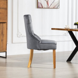 Martina Velvet Fabric Dining Chairs - Set Of 2 - Grey - thumbnail 3