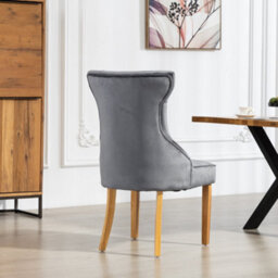 Martina Velvet Fabric Dining Chairs - Set Of 2 - Grey - thumbnail 4