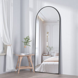 Cassilando Black Arch Frame 162X53Cm Full Length Mirror/standing Wall Mirror For Standing Hanging Or Leaning Use - thumbnail 1