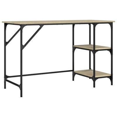 Berkfield Durable Desk Sonoma Oak 120X50X75 Cm Metal And Engineered Wood