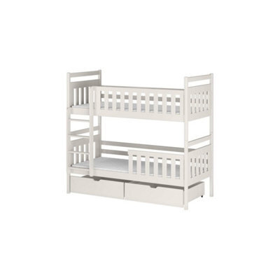 Arte Monika Cotton Wooden Bunk Bed With Storage 90 X 190Cm - 2 Foam Bonnell Mattresses - image 1