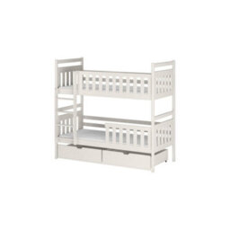 Arte Monika Cotton Wooden Bunk Bed With Storage 90 X 190Cm - 2 Foam Bonnell Mattresses - thumbnail 1