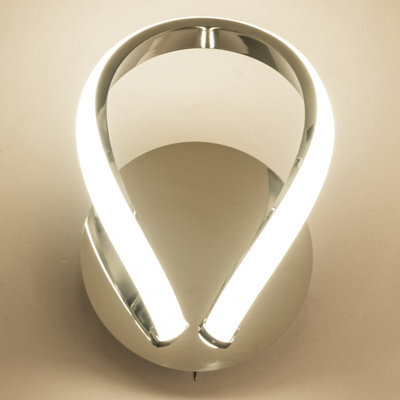 Harper Living Halo Led Wall Light With Toggle Switch, Polished Chrome Finish, Warm White (3000K) - image 1