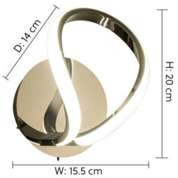 Harper Living Halo Led Wall Light With Toggle Switch, Polished Chrome Finish, Warm White (3000K) - thumbnail 8