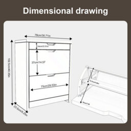 Heavy-Duty White 2-Drawer Shoe Cabinet With Pull-Down Door Storage Organizer Uk - thumbnail 2