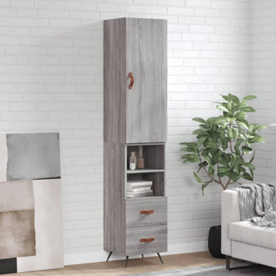 Berkfield Highboard Grey Sonoma 34.5X34X180 Cm Engineered Wood - image 1