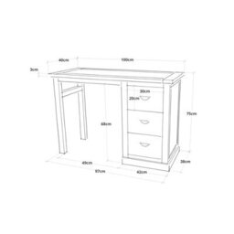 Cabinet Bits Cosenza 3 Drawer Dressing Table Set Brass Cup Handle - thumbnail 9