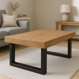 Ashford Blake Chunky Rustic Coffee Table - Chunky U Legs - thumbnail 1
