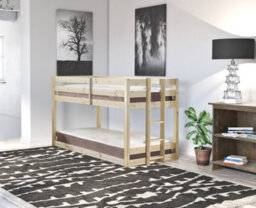 Strictly Beds And Bunks Wiltshire Heavy Duty Low Pine Bunk Bed, 3Ft Single