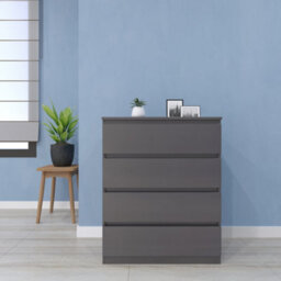 Seconique Malvern Trio Bedroom Set Wardrobe Chest Of Drawers Bedside Grey Finish - thumbnail 5