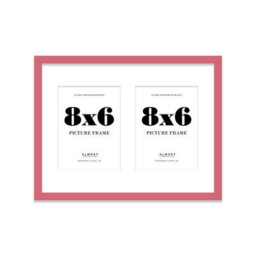 16X12 Inch 2 Opening Photo Collage Frame, Display Two 8X6 Inch Photos, Multi Aperture Family Picture Frame, Pink - thumbnail 2
