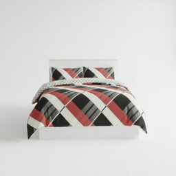 Modern Reversible Duvet Cover Stylish Geometric Pattern Bedding For Bedroom Black - thumbnail 2