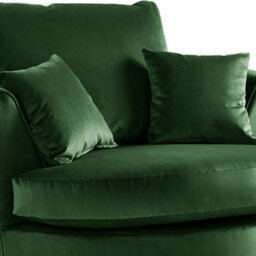 Furnishings For Less UK Brooklyn Plush Velvet Fabric Swivel Chair 360 Rotation Foam Green - thumbnail 2