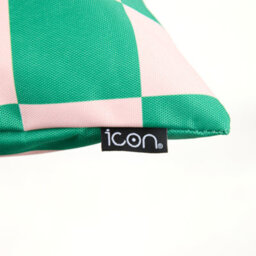 icon Indoor And Outdoor Checkerboard Waterproof Filled Cushion Green 4X - thumbnail 5