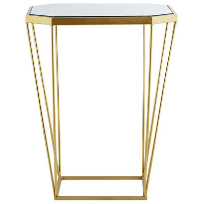 Beliani Glam Side Tables Set Of 2 - Gold Base, Mirrored Glass Tops, Octagonal - image 1