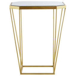 Beliani Glam Side Tables Set Of 2 - Gold Base, Mirrored Glass Tops, Octagonal - thumbnail 1