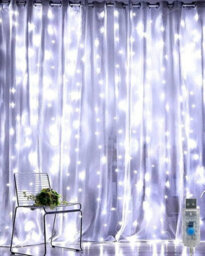 300 Cool White Led Curtain String Lights - thumbnail 2
