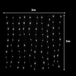 300 Cool White Led Curtain String Lights - thumbnail 3