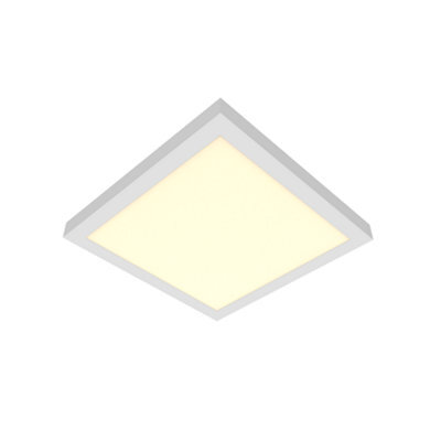 GoodHome Wundt Matt White Aluminium Effect Square Cool, Natural & Warm White Light Panel (L)300mm - image 1