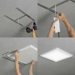 GoodHome Wundt Matt White Aluminium Effect Square Cool, Natural & Warm White Light Panel (L)300mm - thumbnail 8