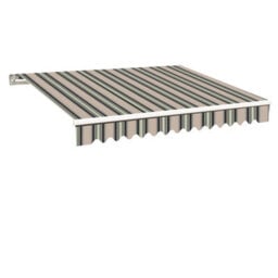 Sundaze 3 X 2.5M Manual Awning Retractable Garden Patio Canopy Sun Shade Shelter With Fittings And Crank Handle Multi-Stripe - thumbnail 2