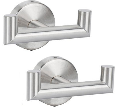 2 Pack Wall-Mounted Towel Hooks, 2-Piece Bathroom Towel Rack, Coat Rack, Screw, In Wall Hook, Stainless Steel Towel Hook - image 1