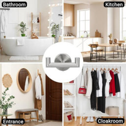 2 Pack Wall-Mounted Towel Hooks, 2-Piece Bathroom Towel Rack, Coat Rack, Screw, In Wall Hook, Stainless Steel Towel Hook - thumbnail 3