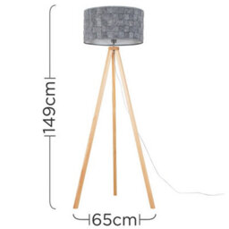 Valuelights Barbro Natural Tripod Floor Lamp With Felt Weave Shade - thumbnail 9