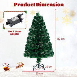 Costway 4 Ft Fiber Optic Christmas Tree Pre-Lit Artificial Xmas Tree W/ Warm-White Lights - thumbnail 2
