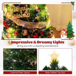 Costway 4 Ft Fiber Optic Christmas Tree Pre-Lit Artificial Xmas Tree W/ Warm-White Lights - thumbnail 6