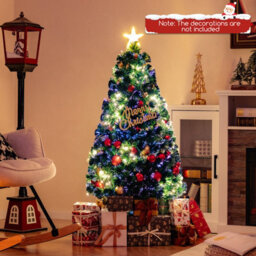 Costway 4 Ft Fiber Optic Christmas Tree Pre-Lit Artificial Xmas Tree W/ Warm-White Lights - thumbnail 4