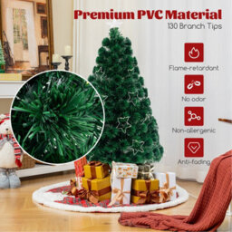 Costway 4 Ft Fiber Optic Christmas Tree Pre-Lit Artificial Xmas Tree W/ Warm-White Lights - thumbnail 7