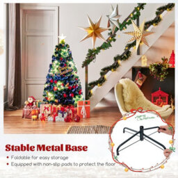 Costway 4 Ft Fiber Optic Christmas Tree Pre-Lit Artificial Xmas Tree W/ Warm-White Lights - thumbnail 8