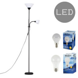 Valuelights Mozz Black Mother And Child Floor Lamp With Warm White Bulbs - thumbnail 1