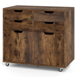 4 Drawer Dresser Chest Mobile Storage Cabinet W/universal Wheels - thumbnail 4
