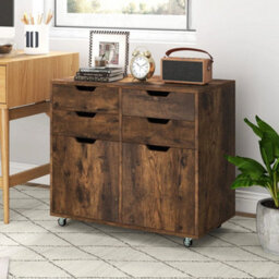4 Drawer Dresser Chest Mobile Storage Cabinet W/universal Wheels - thumbnail 6