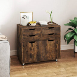 4 Drawer Dresser Chest Mobile Storage Cabinet W/universal Wheels - thumbnail 3