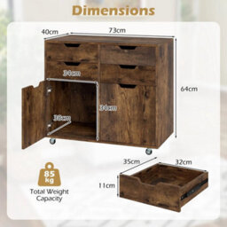4 Drawer Dresser Chest Mobile Storage Cabinet W/universal Wheels - thumbnail 2