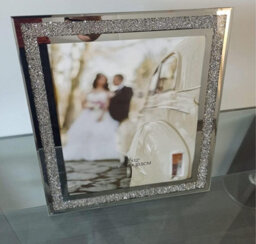 Deenz Crushed Jewel Crystals Photo Frame Silver Mirrored Crystal Diamante Picture Frame (10X12 Inch) - thumbnail 1