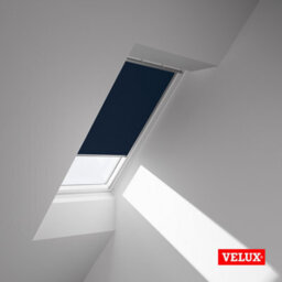 Velux Original (Dkl) Dark Blue Blackout Roller Blind For Velux Roof Window S06 With Silver Side Rails - thumbnail 3