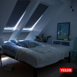 Velux Original (Dkl) Dark Blue Blackout Roller Blind For Velux Roof Window S06 With Silver Side Rails - thumbnail 7