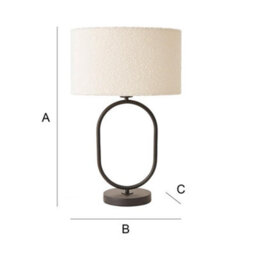 Valuelights Antonia Cream Boucle Drum Shade Matte Black Oval Table Lamp - thumbnail 8