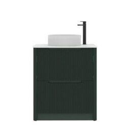 Royal Bathrooms Avenza 600mm Deep Moss Green Floor Standing Countertop Bathroom Vanity Unit 2 Drawer With Round Basin - thumbnail 6