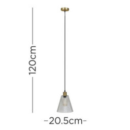 Valuelights Macarthur Matt Gold Ceiling Light Pendant And E27 Gls Led 4W Warm White 2700K Bulb - thumbnail 6