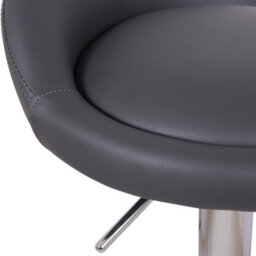 Lamboro Sofia Breakfast Bar Stool, Chrome Stem, Height Adjustable Swivel Gas Lift, Home Bar & Kitchen Faux-Leather Barstool, Charcoal Grey - thumbnail 7
